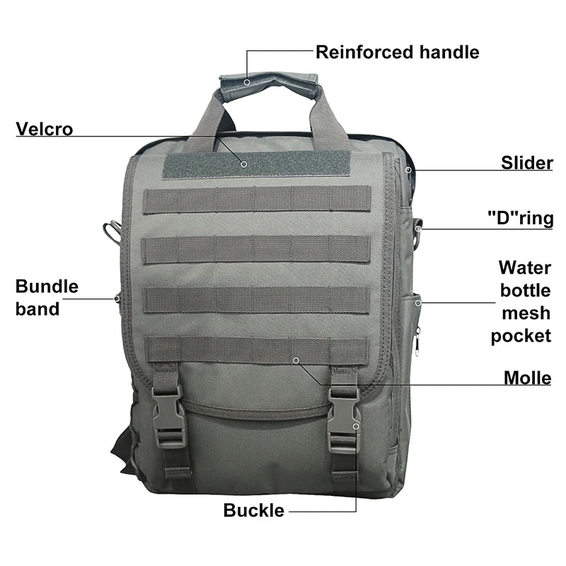 LQARMY Tactical Molle Backpack Waterproof Nylon Messenger Bag
