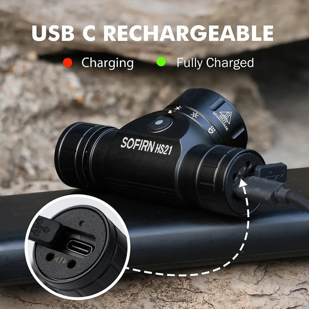 Sofirn HS21 2000 lumens SFT40 EDC Headlamp Usb C Rechargeable