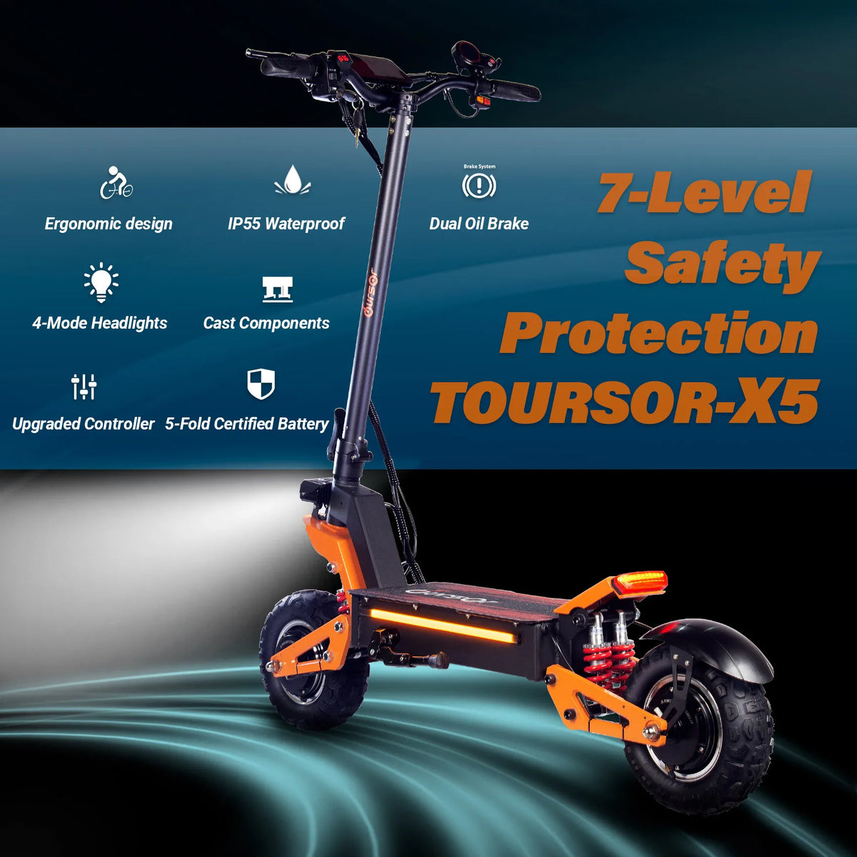 Foldable Dual Motor Off Road Electric Scooter With Hydraulic Brakes