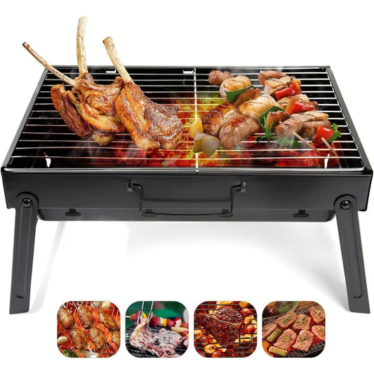 XIUWO Portable Stainless Steel Charcoal Grill For Outdoor Cooking