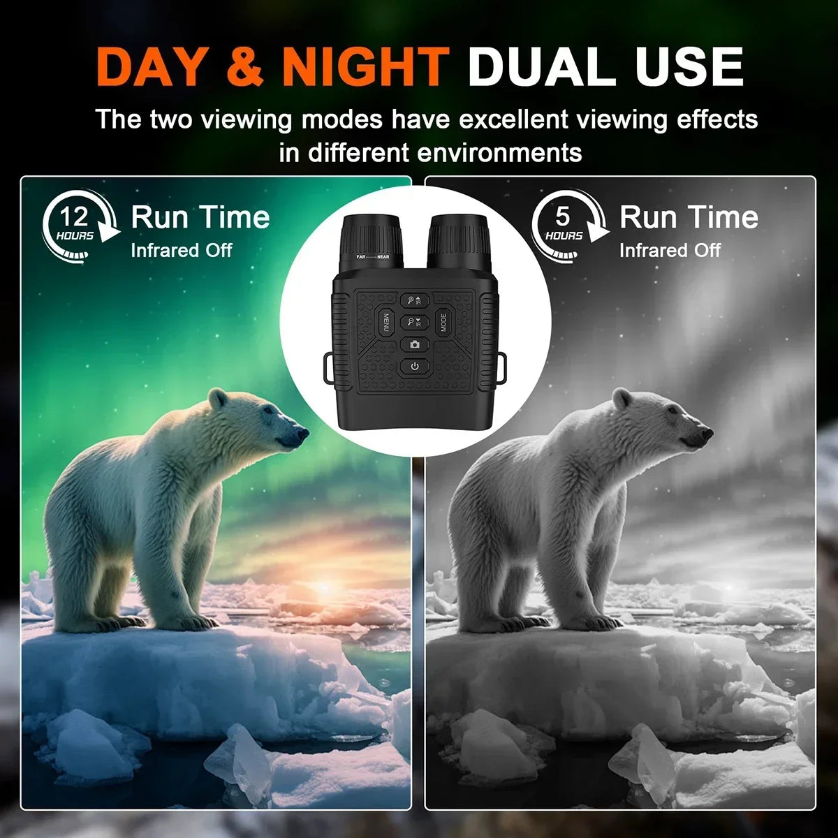 2.5K Night Vision Binoculars with 6X Zoom and Rechargeable Battery
