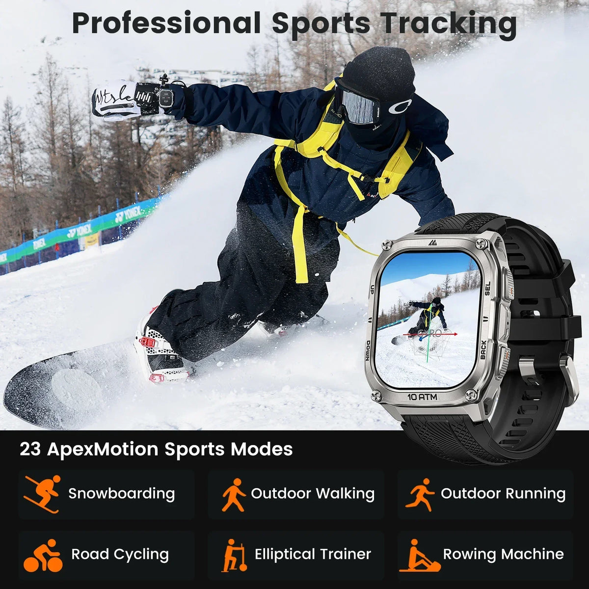 KOSPET Tank M4 Stainless Steel GPS Smartwatch With Health Monitoring