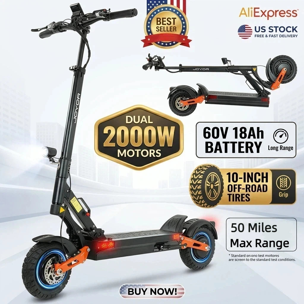 Dual Motor Electric Scooter For Adults With Long Range