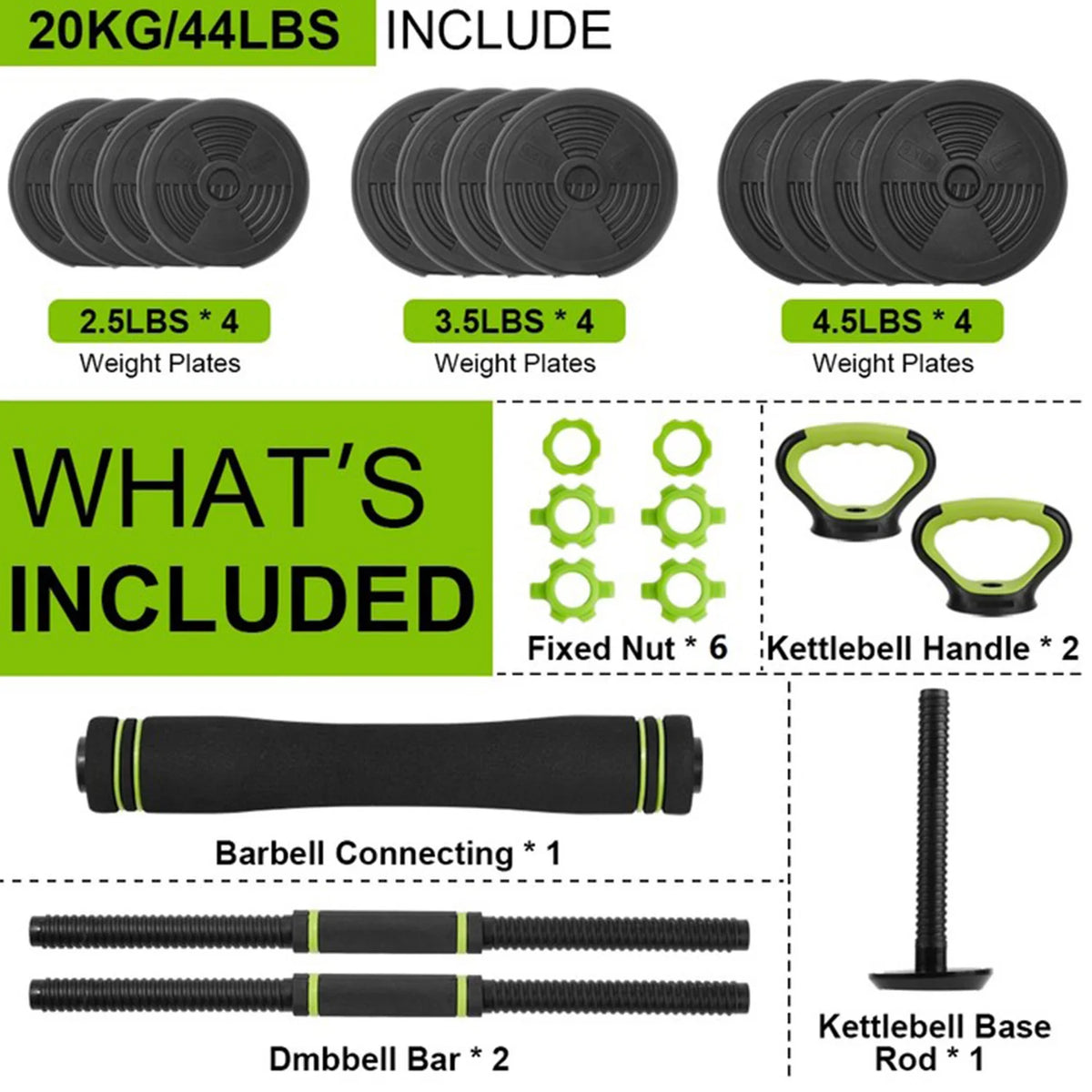 HiMiss Adjustable Dumbbell Set For Home Gym Fitness Training Equipment