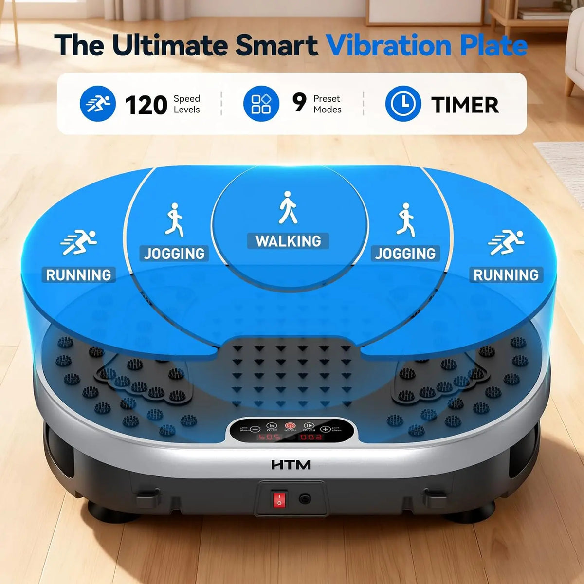 HTM Vibration Plate Exercise Machine With Remote And Led Display