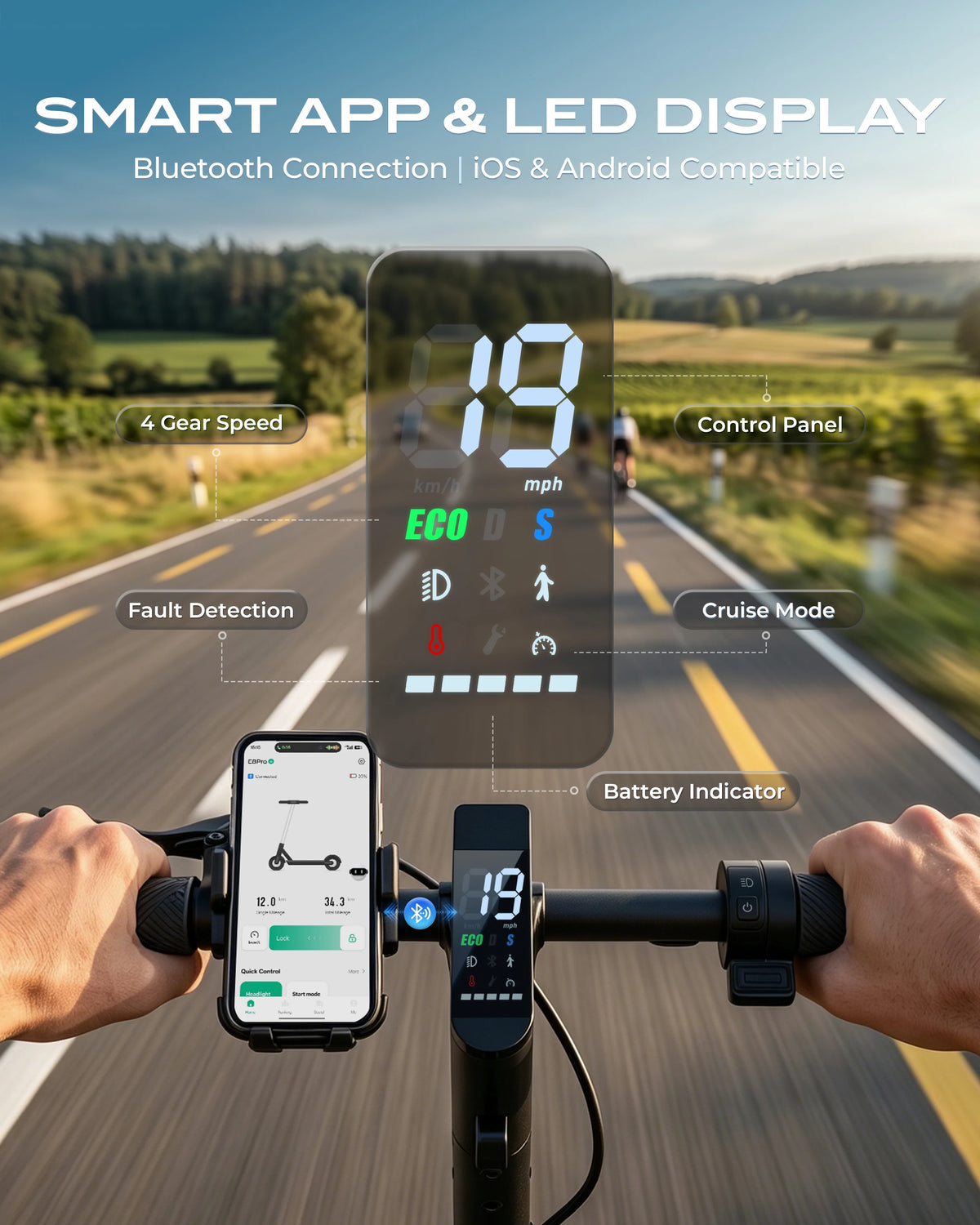 HeroPick Foldable Electric Scooter With Long Range For Adults