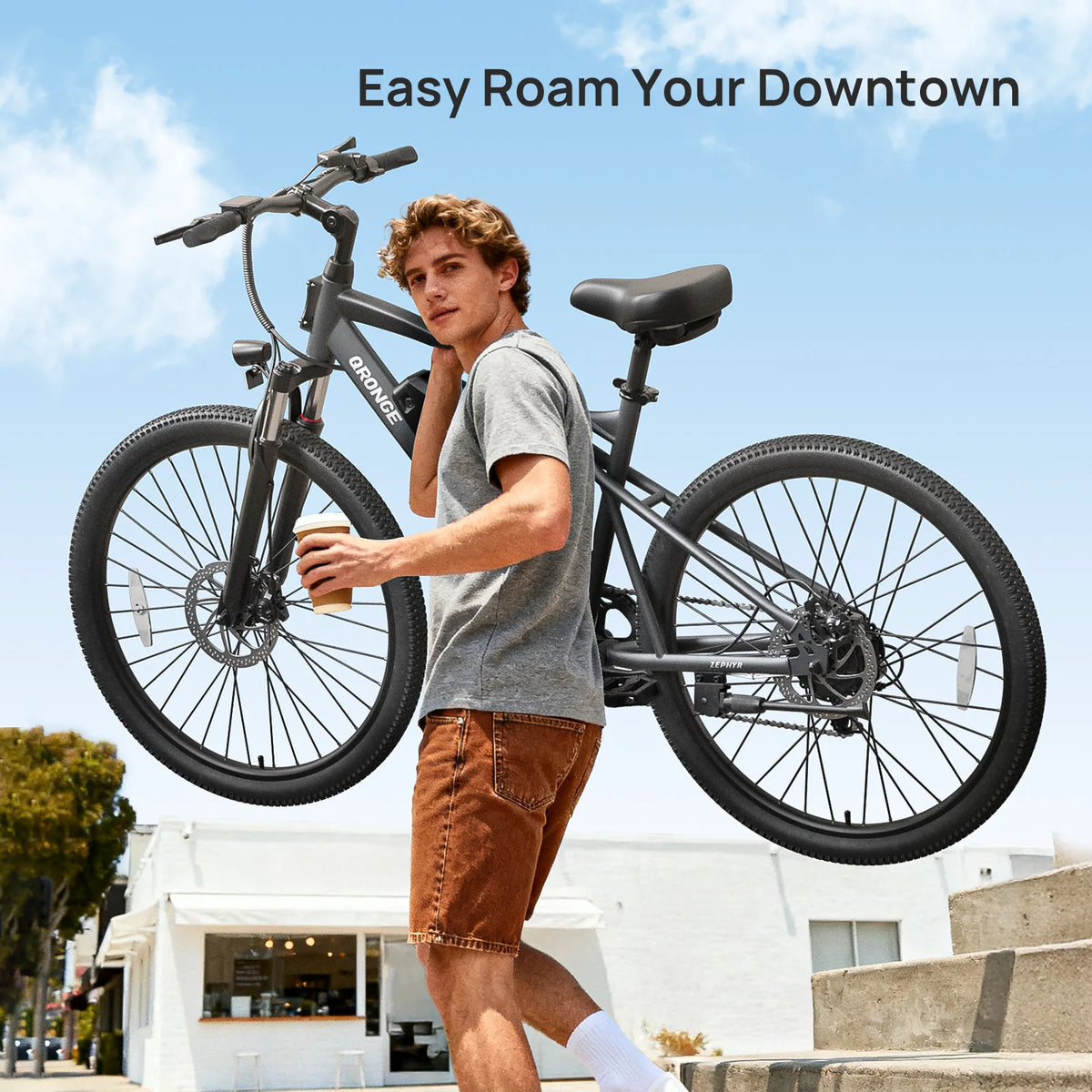 QRONGE Zephyr Full Suspension Electric Bike With 1000W Motor