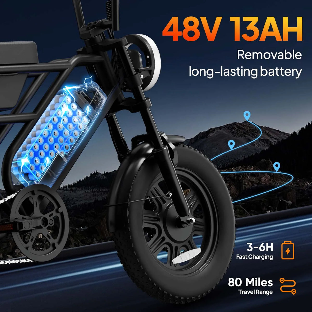 URLIFE T16 Electric Bike With Full Suspension And Storage Box
