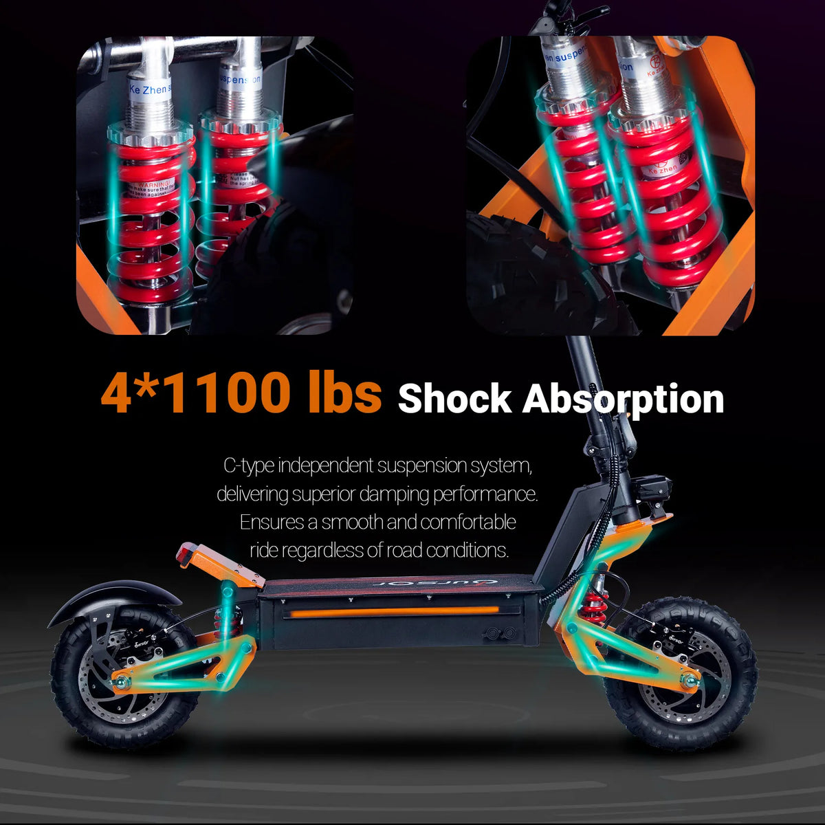Foldable Dual Motor Off Road Electric Scooter With Hydraulic Brakes