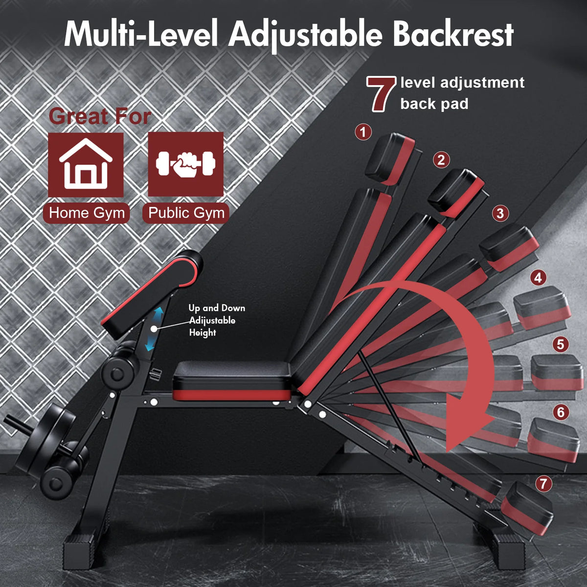 Foldable Adjustable Weight Bench Incline Decline Home Strength Training Set