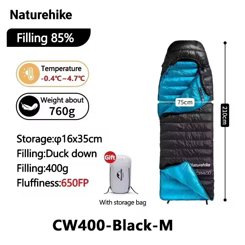 Naturehike CW400 Ultralight 650FP Duck Down Sleeping Bag Four Seasons