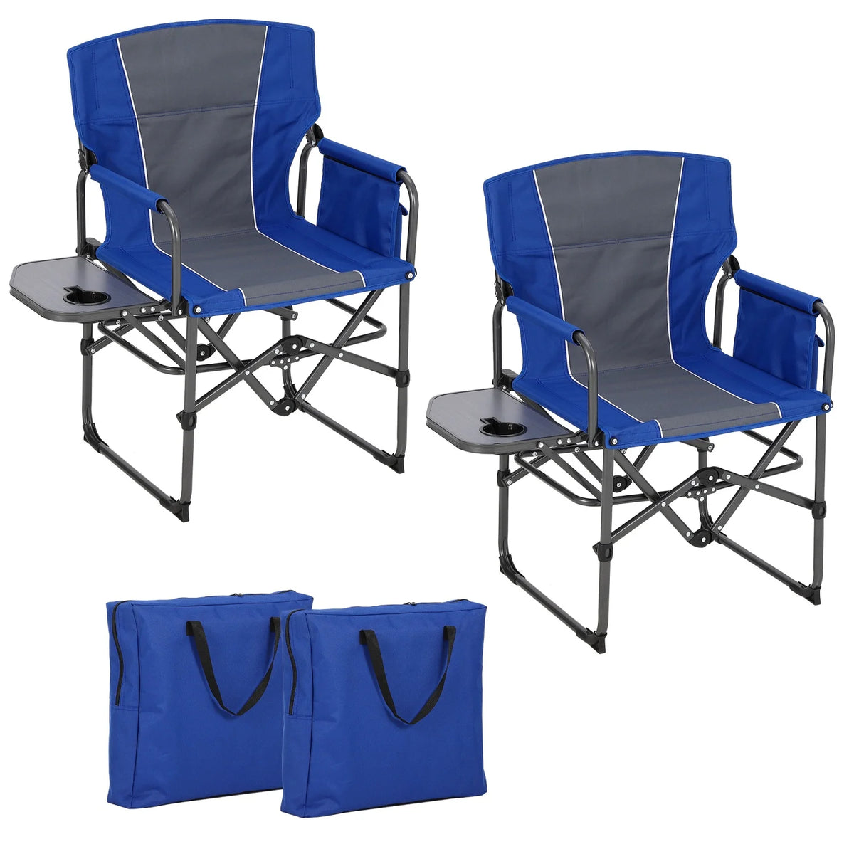 HiMISS Heavy Duty Folding Directors Chair With Cup Holder