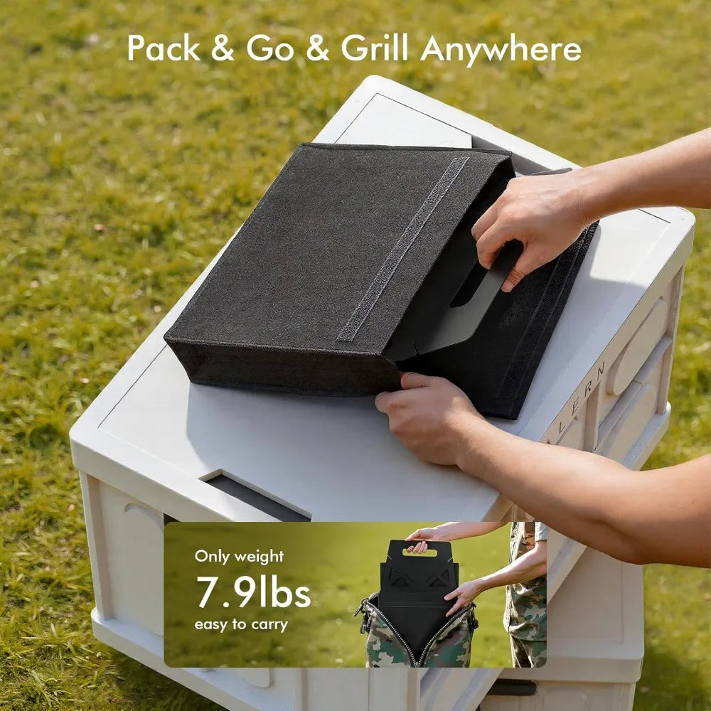 XIUWO Folding Portable Charcoal Grill For Camping And Outdoor Cooking