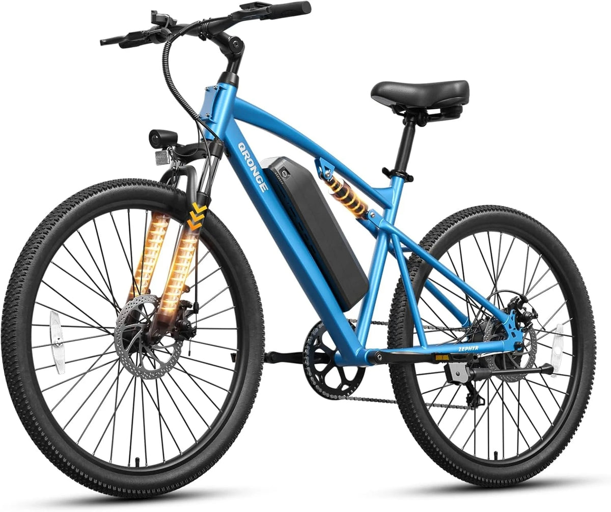 QRONGE Zephyr Full Suspension Electric Bike With 1000W Motor