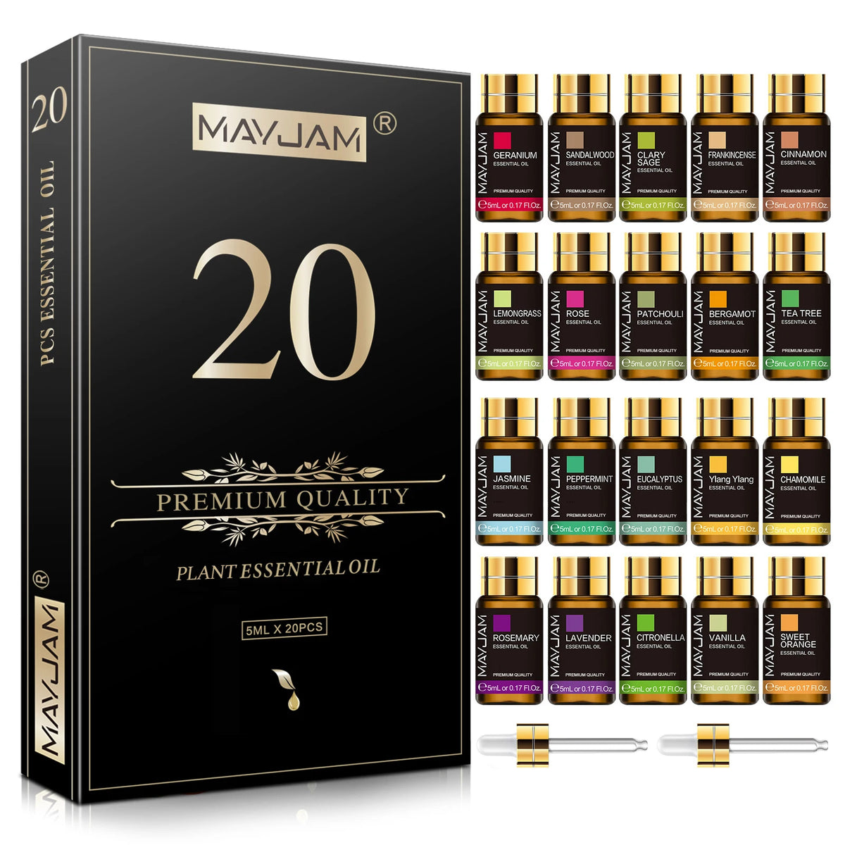 Mayjam Pure Essential Oil Gift Kit For Aromatherapy Diffuser