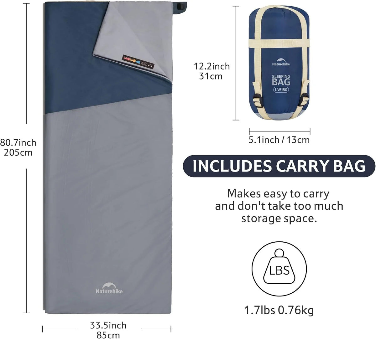 Naturehike Ultralight Envelope Sleeping Bag For Camping Hiking