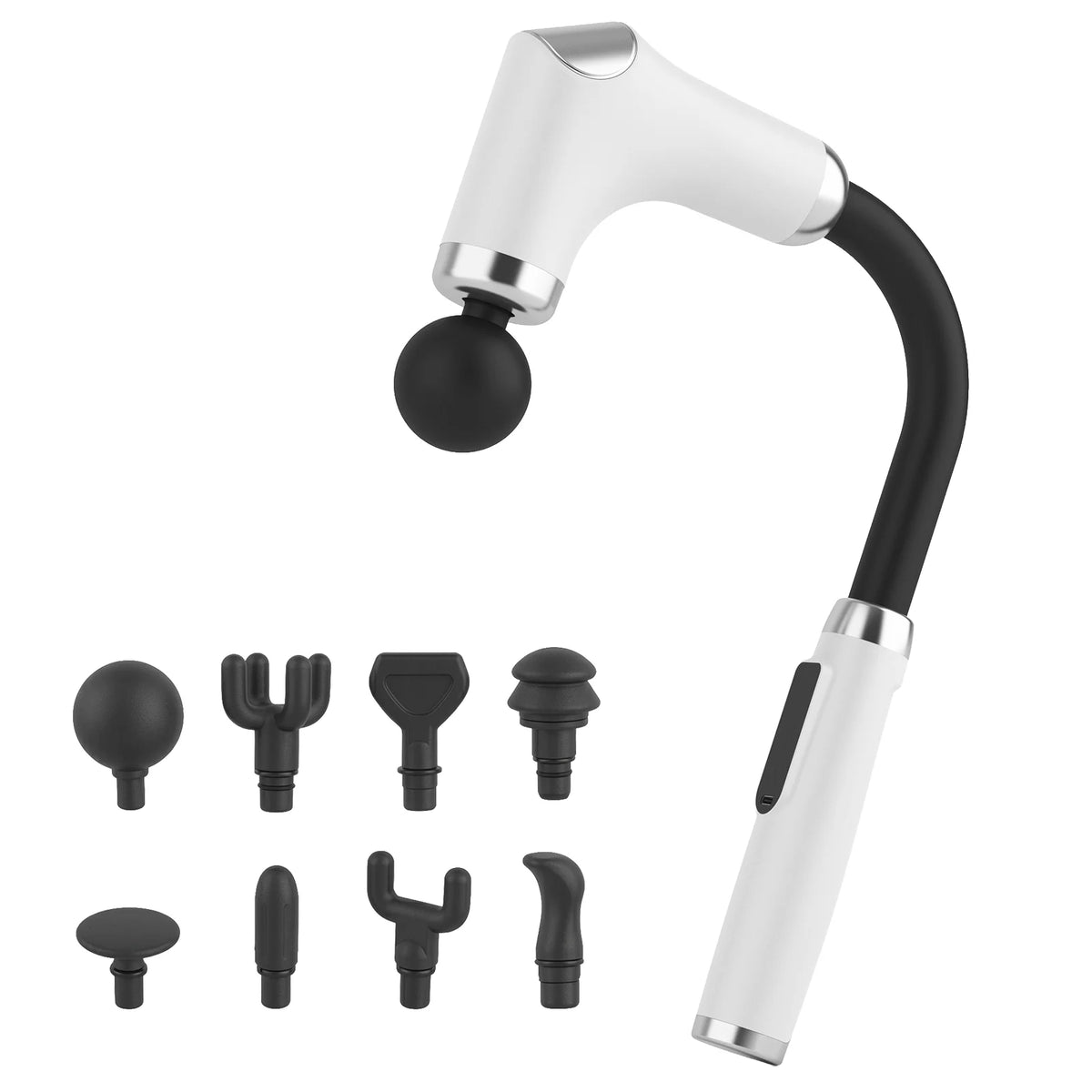 Long Handle Eight Attachment Rechargeable Massage Gun