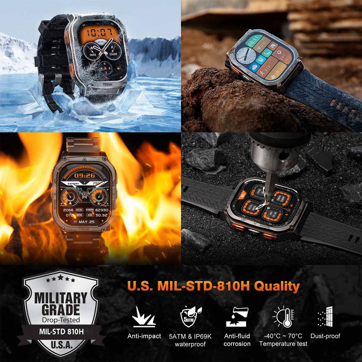 Kospet Tank M3 Ultra GPS Stainless Steel Smart Watch