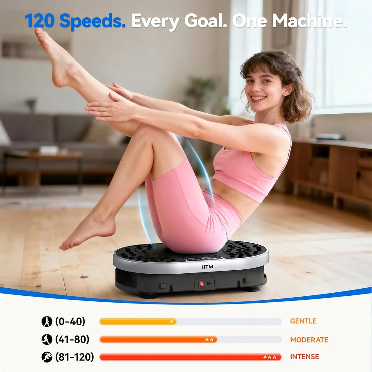 HTM Vibration Plate Exercise Machine With Remote And Led Display