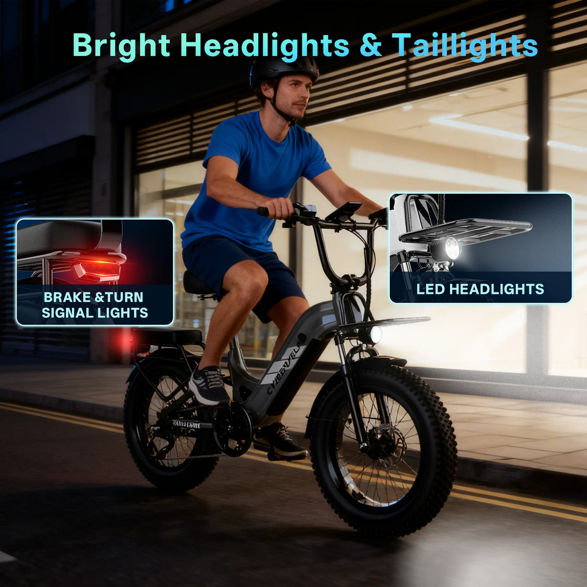 Cybervelo Step-Thru E-Bike With 1500W Peak Motor And 7-Speed Battery