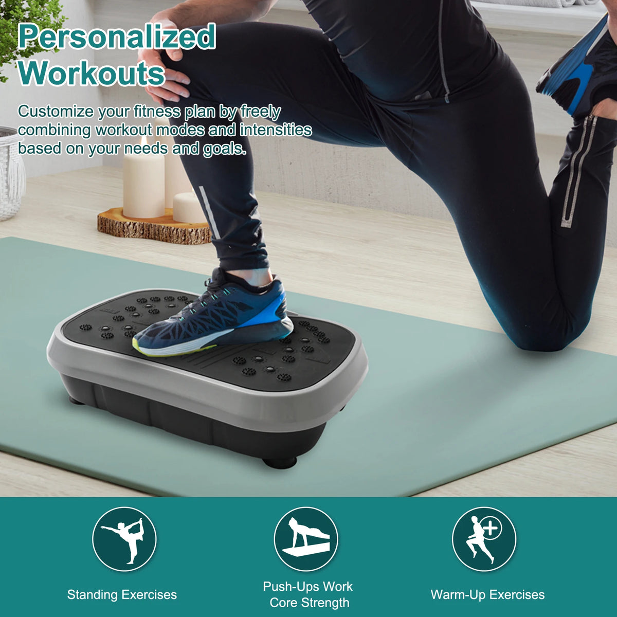 Portable Vibration Plate Exercise Machine Bluetooth Remote Adjustable Speed