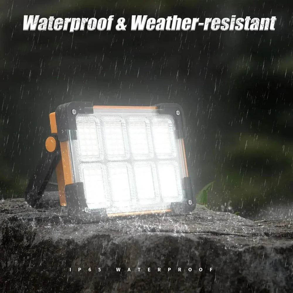 LED BARZ Rechargeable Solar Flood Light 144LED 10000LM Portable Outdoor