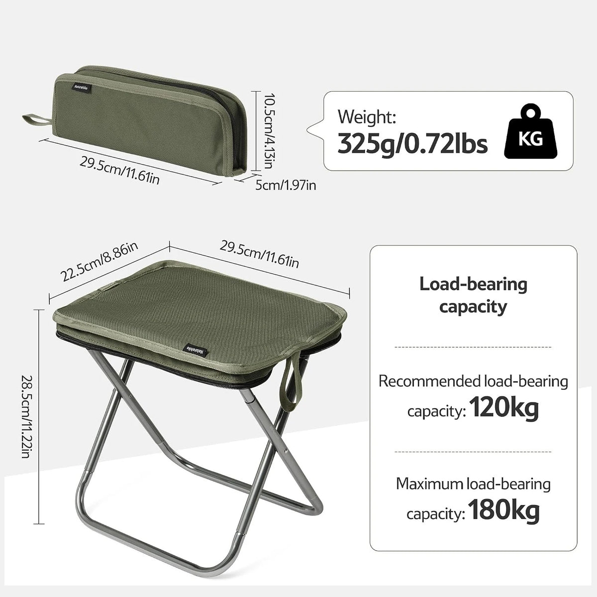 Naturehike Lightweight Foldable Camping Seat Packable Hiking Stool