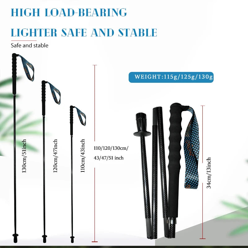 OKHEALING Lightweight Carbon Fiber Telescopic Trekking Poles