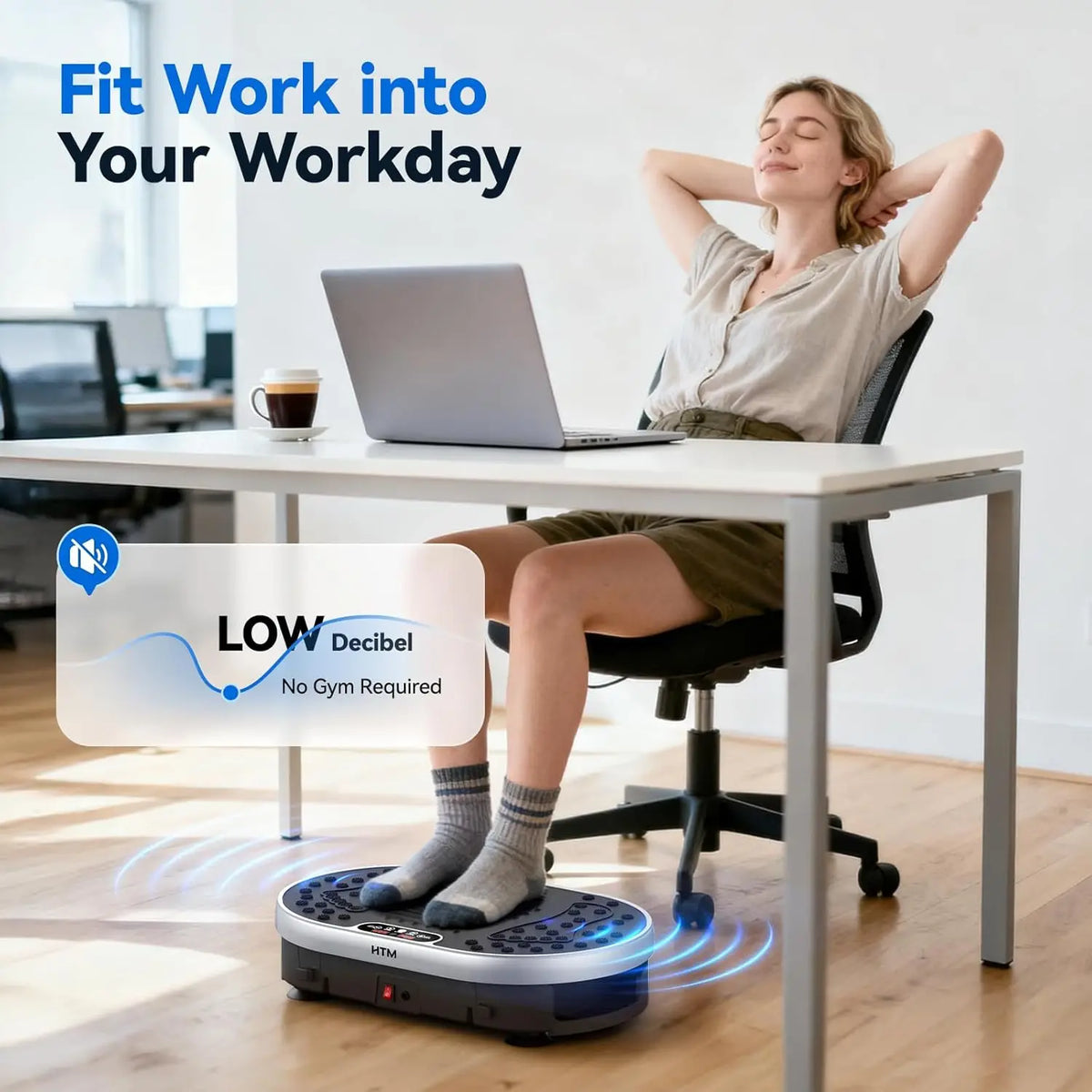 HTM Vibration Plate Exercise Machine With Remote And Led Display