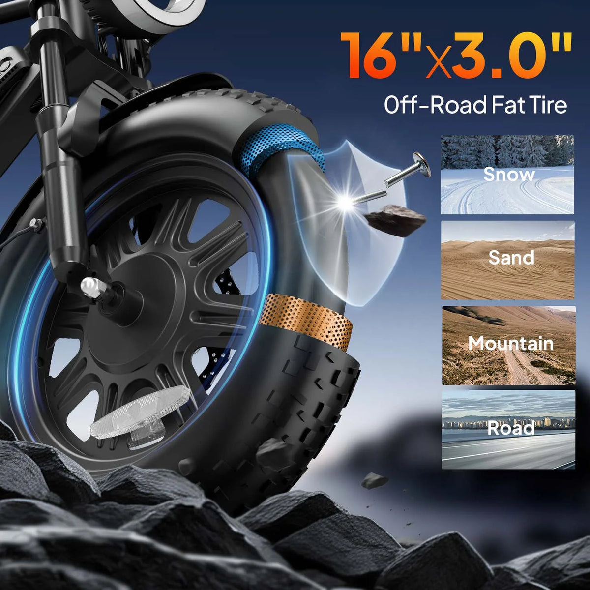 URLIFE T16 Electric Bike With Full Suspension And Storage Box