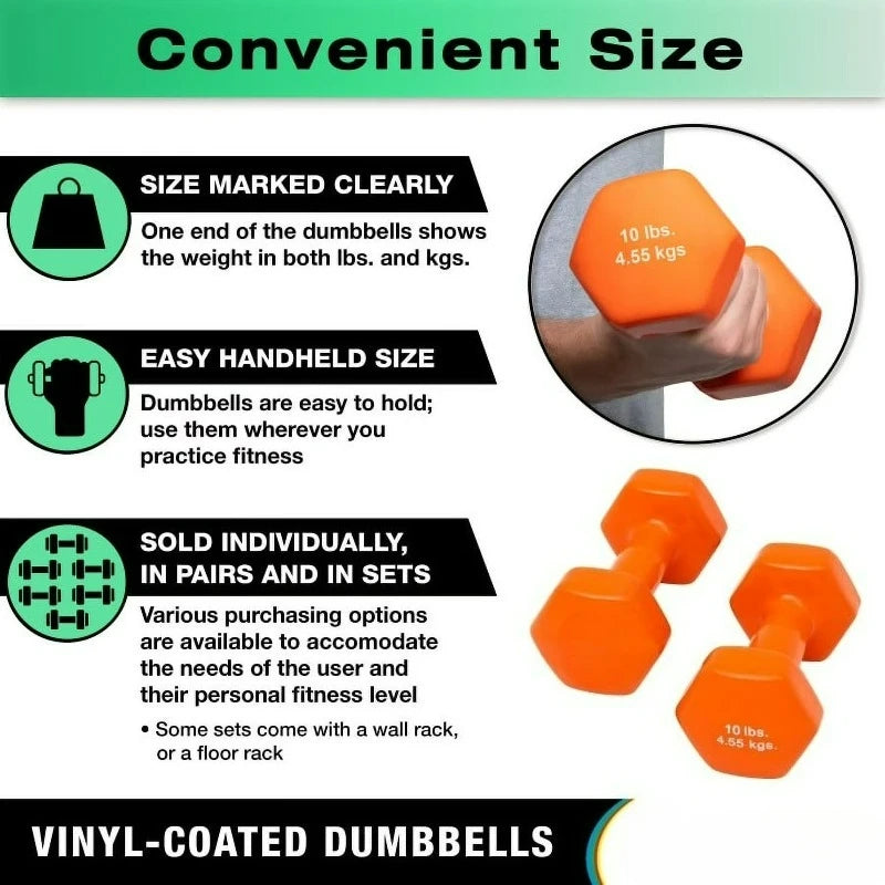 Vinyl Coated Cast Iron Dumbbell For Strength Training Workouts
