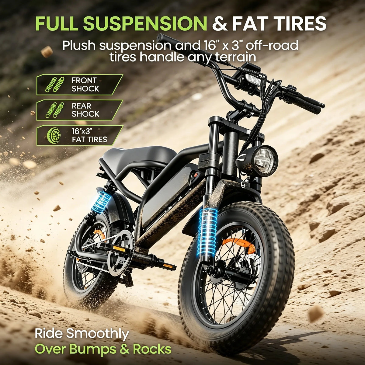 Eilleo Spacewalk Full Suspension Fat Tire Electric Bike
