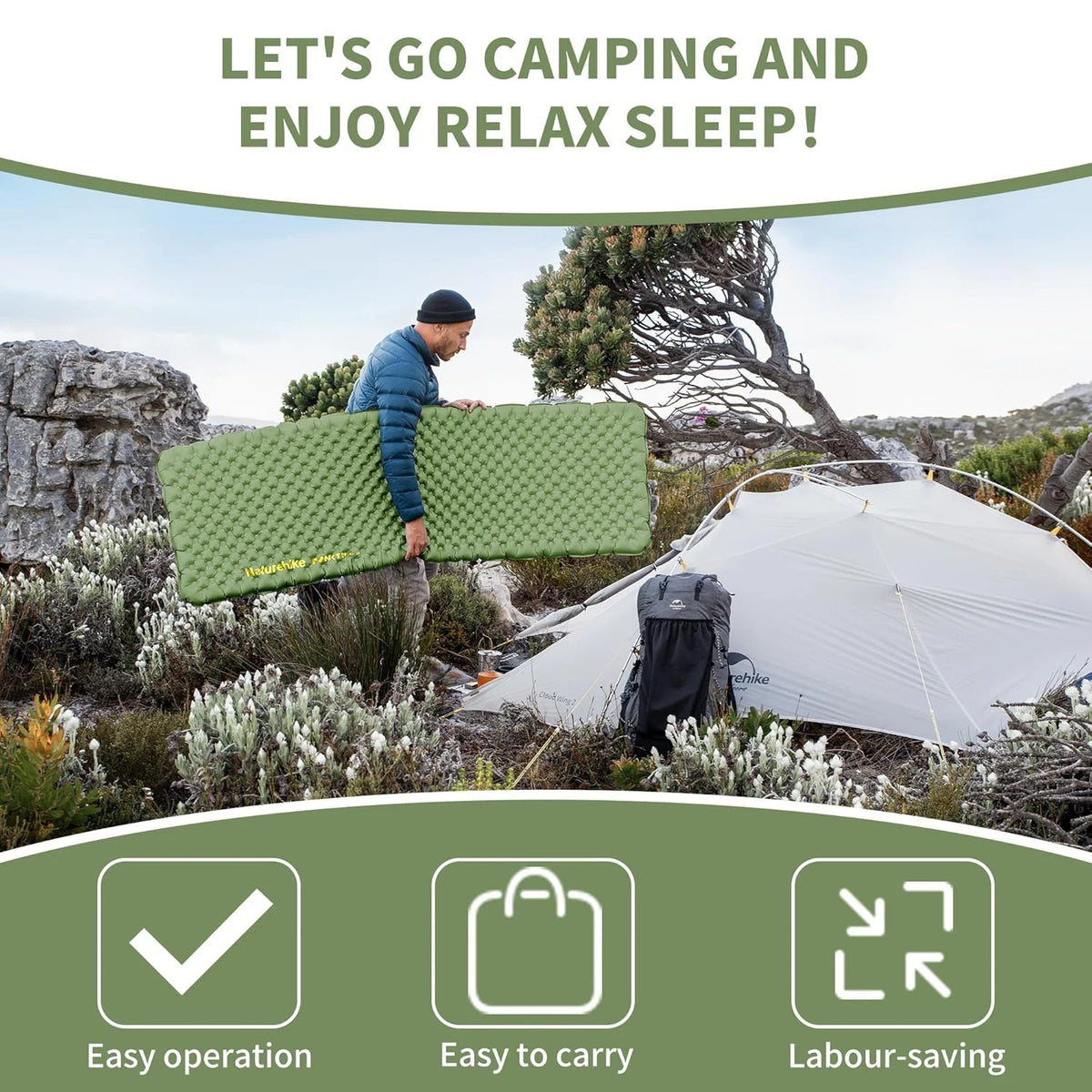 Naturehike Ultralight Insulated Inflatable Sleeping Pad For Camping