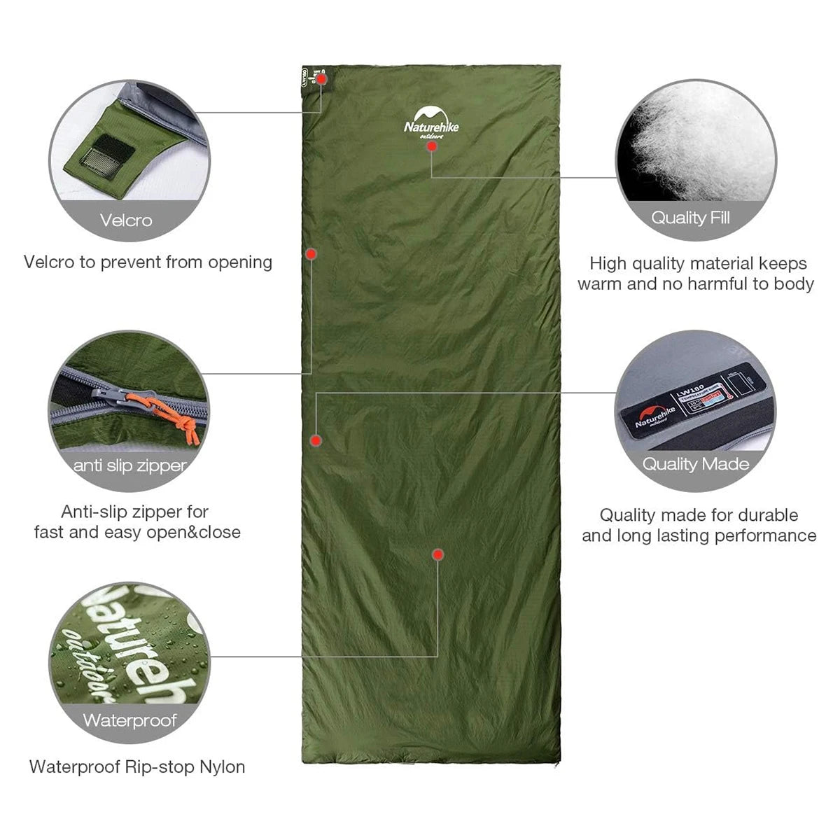 Naturehike Ultralight Envelope Sleeping Bag for Backpacking and Camping Adventures