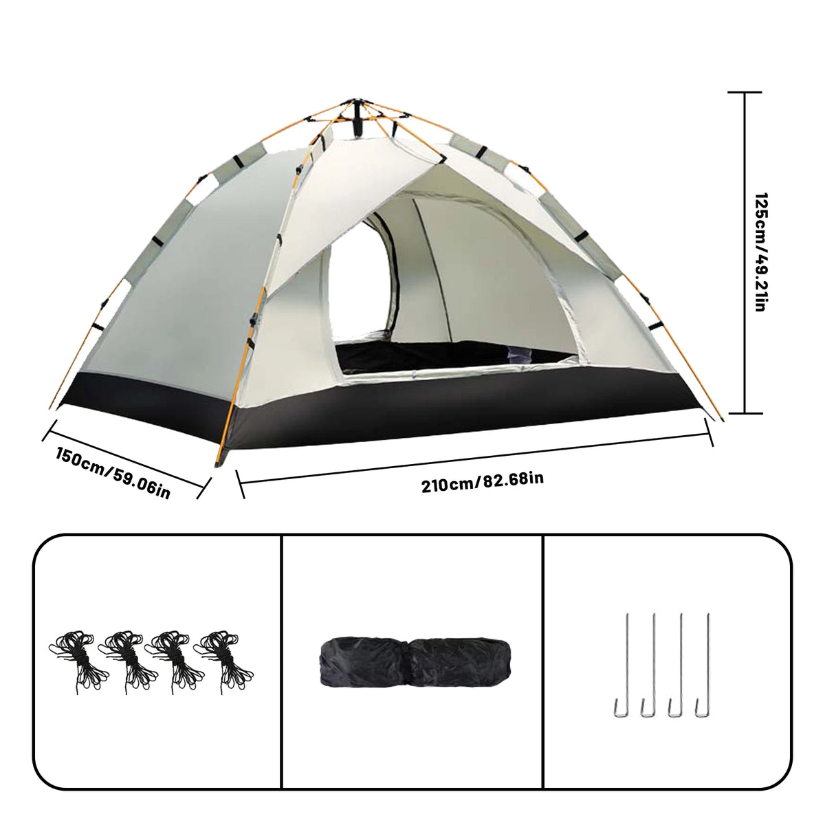 Pakicetus Automatic Family Camping Tent Quick Setup Weather Resistant Portable