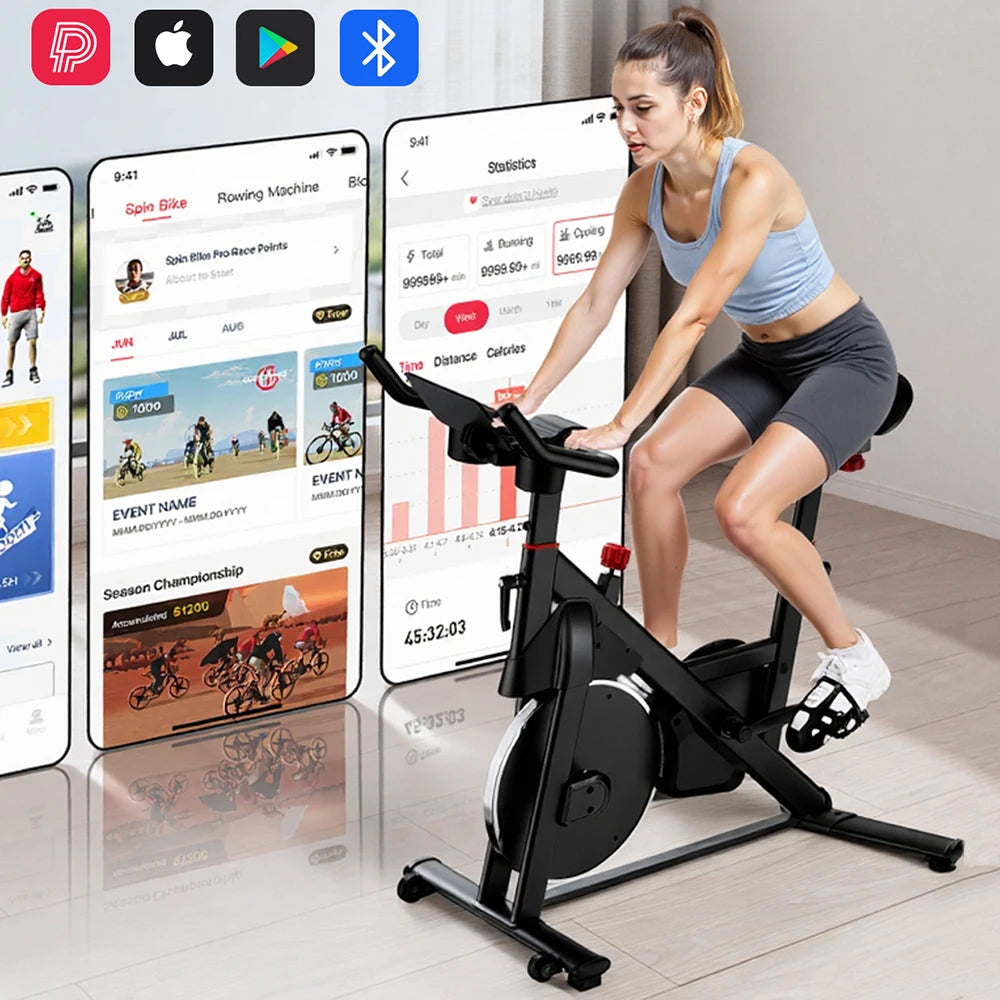 LACUFFY Magnetic Exercise Bike With Bluetooth And Quiet Resistance