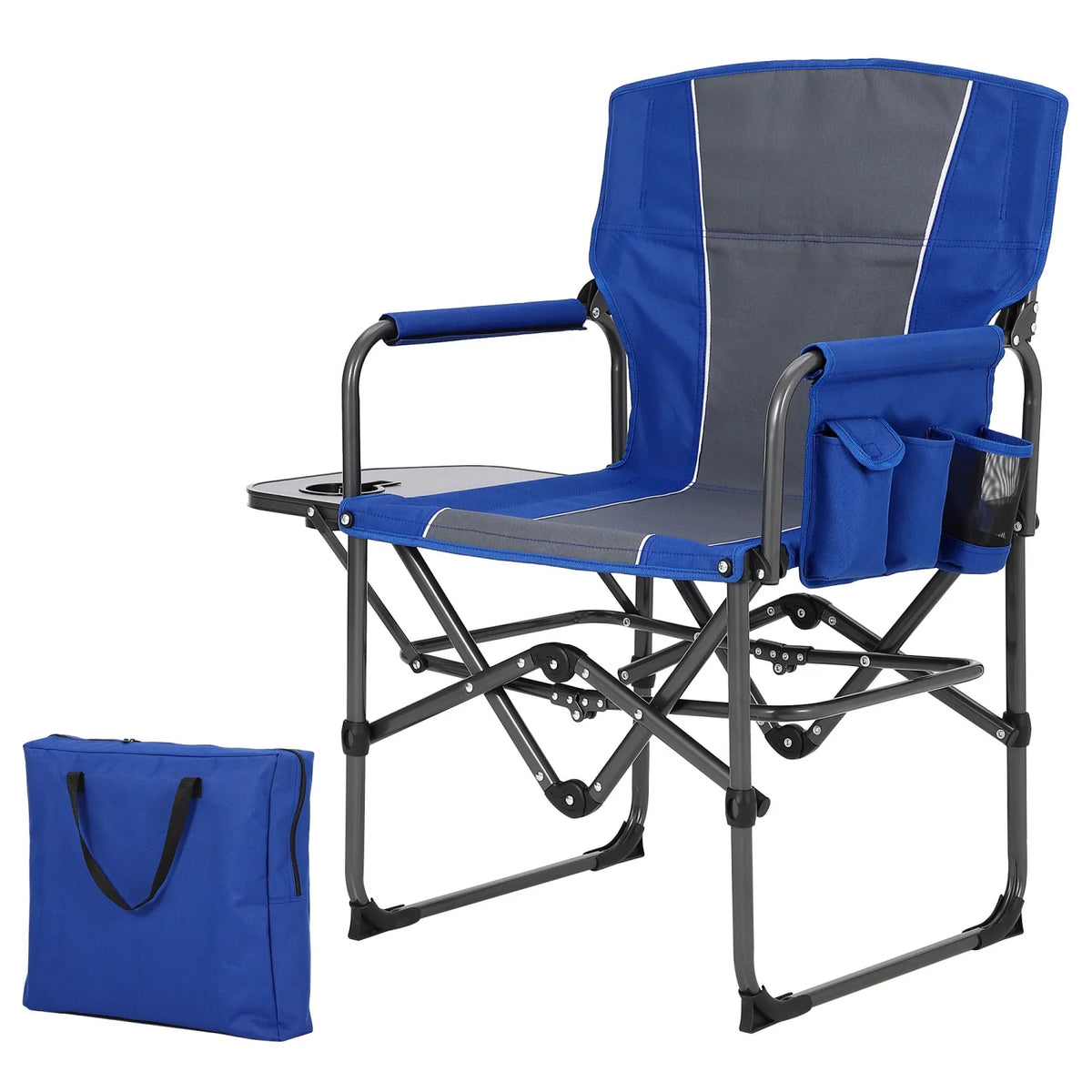 HiMISS Heavy Duty Folding Directors Chair With Cup Holder