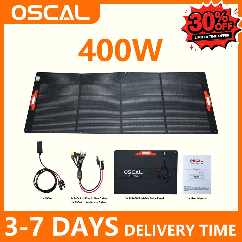 OSCAL 400W Portable Monocrystalline Solar Panel Charger