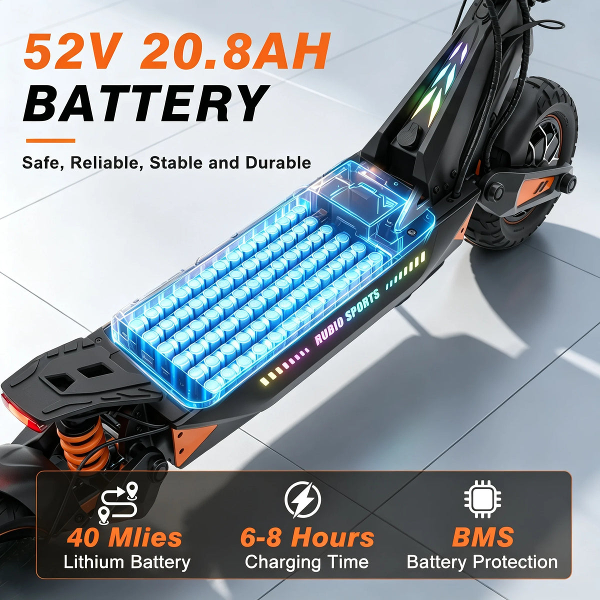 Bikydom Electric Scooter With Seat, Foldable Adult Commuter Vehicle