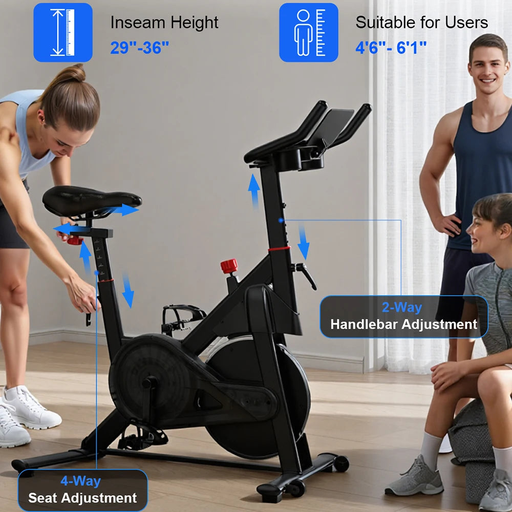 LACUFFY Magnetic Exercise Bike With Bluetooth And Quiet Resistance