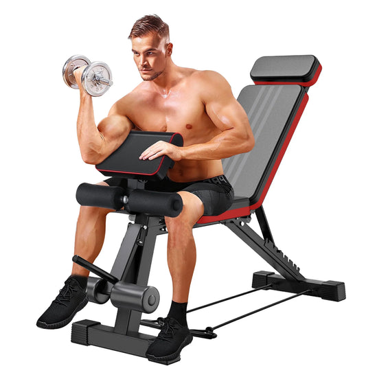 Foldable Adjustable Weight Bench Incline Decline Home Strength Training Set