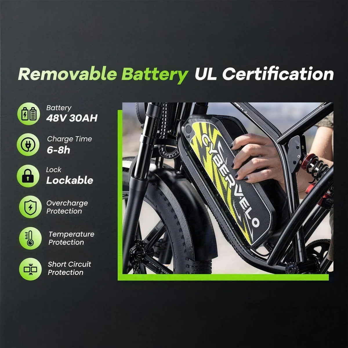 Cybervelo EK11 Adult Electric Dirt Bike With Removable Battery