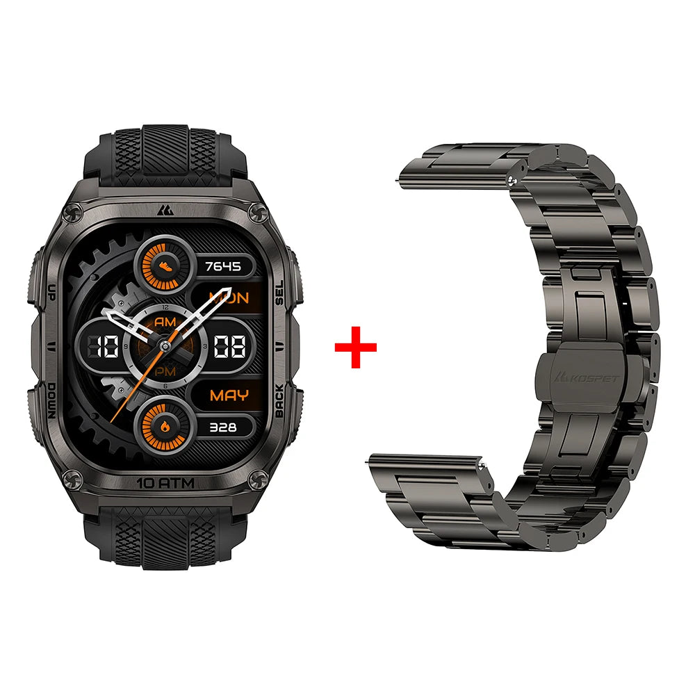 KOSPET Tank M4 Stainless Steel GPS Smartwatch With Health Monitoring