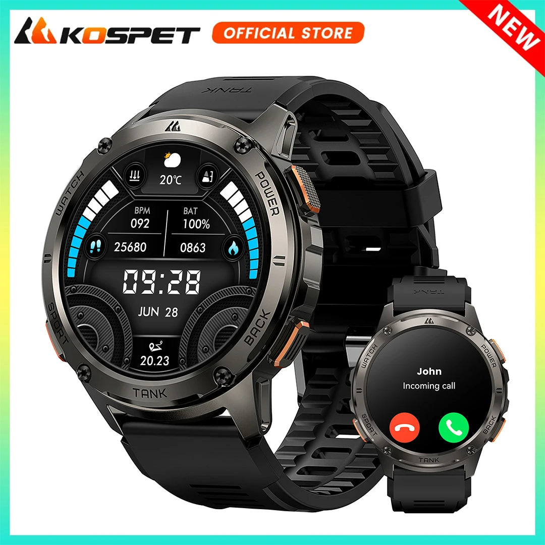 Kospet Tank T3 Smart Watch With Call And Fitness Tracking