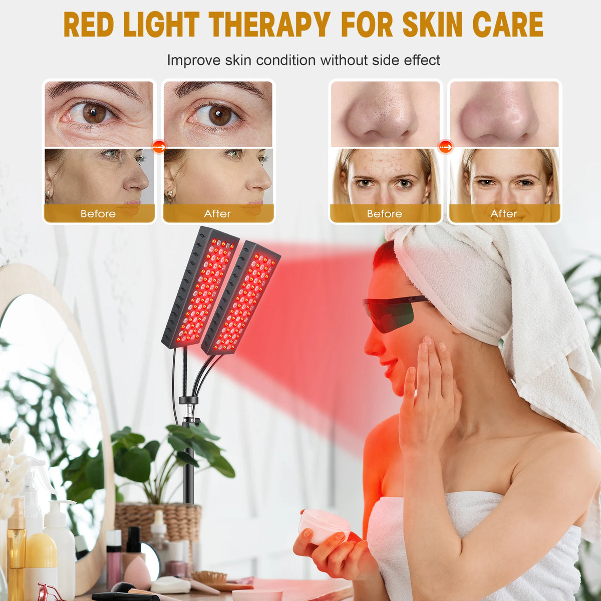 Astarexin Dual Head Red Light Therapy Panel Face And Body Care
