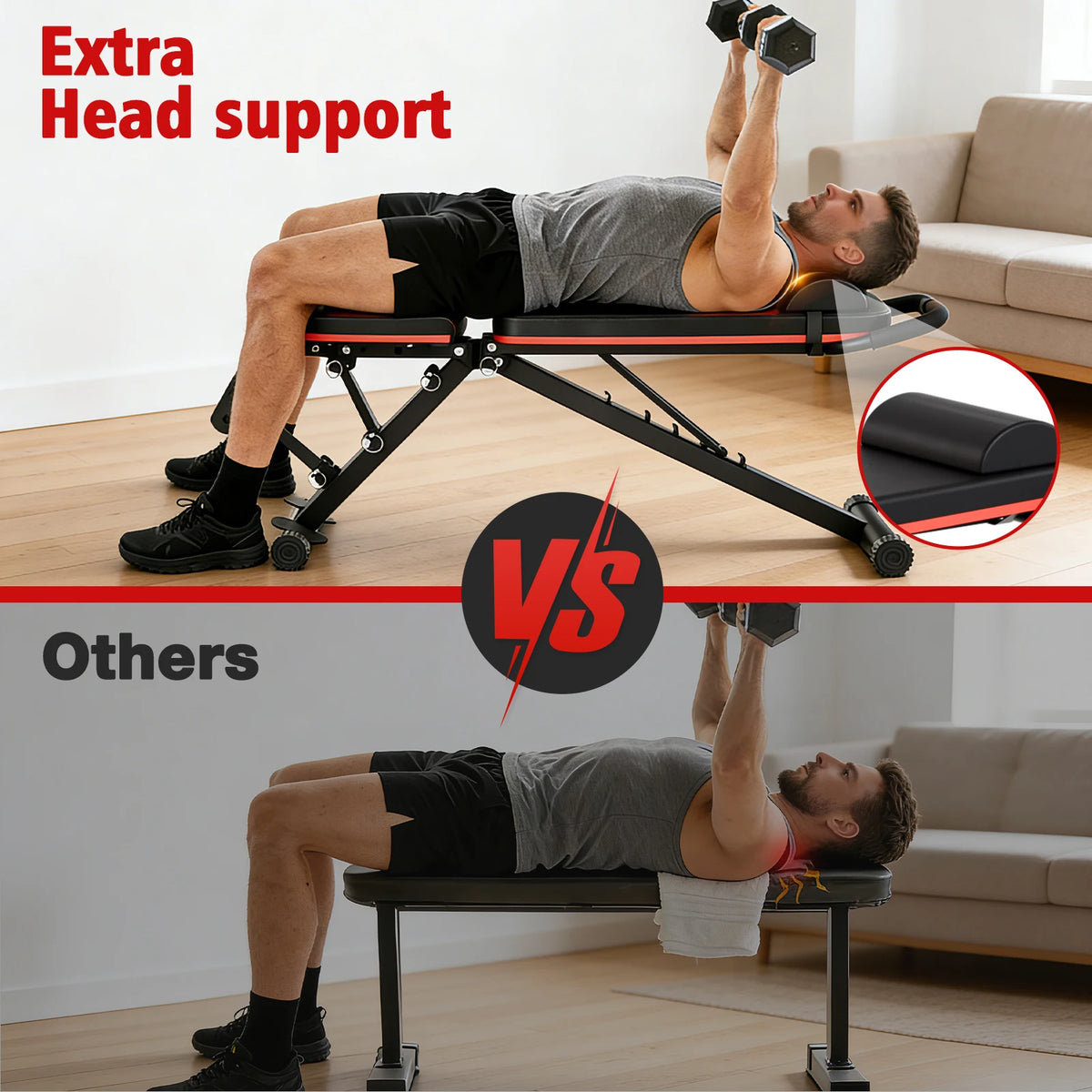 Foldable Adjustable Dumbbell Bench for Full Body Strength Training