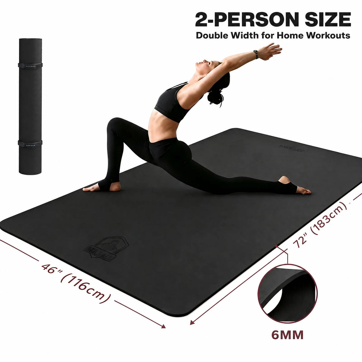 Hapbear Tpe Non Slip Double Sided Yoga Fitness Mat Bag