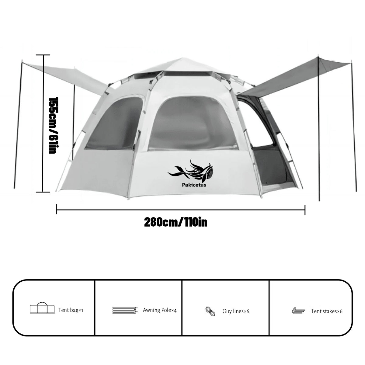 Pakicetus Quick Set Spherical Camping Tent With Ventilated Mesh