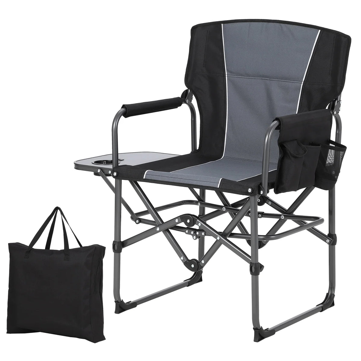 HiMISS Heavy Duty Folding Directors Chair With Cup Holder