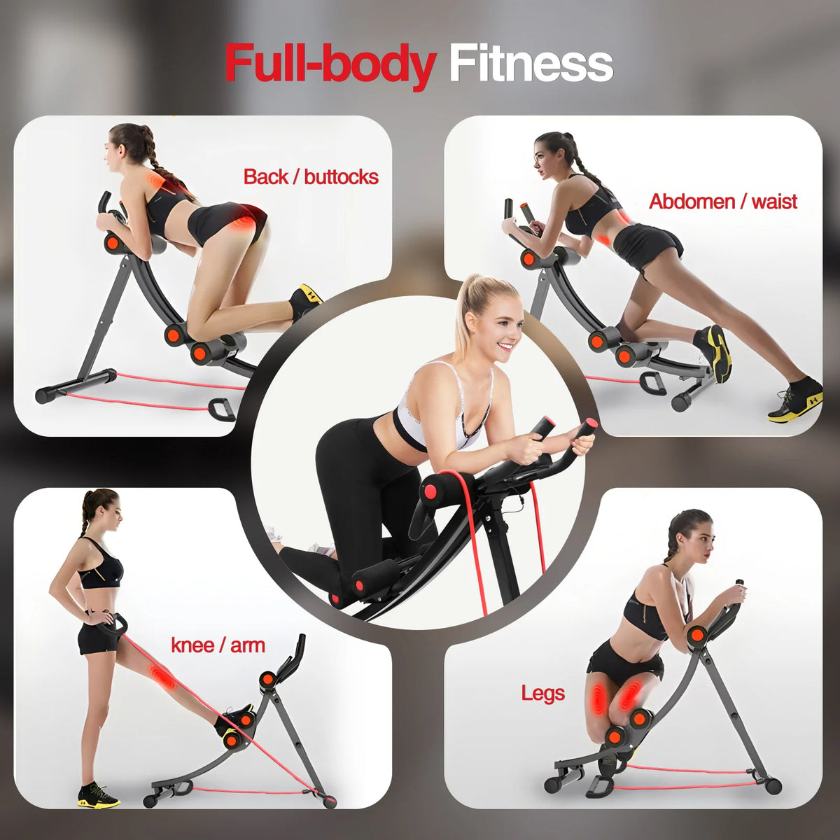 Foldable Ab Machine Core Trainer With LCD Display For Gym
